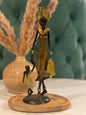 Statuette en bronze - maman et enfant - origine Burkina Faso